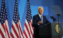 U.S. President Joe Biden holds news conference at the 2024 NATO Summit on July 11, 2024 in Washington, DC. NATO leaders convene in Washington this week for the annual summit to discuss future strategies and commitments and mark the 75th anniversary of the alliance’s founding.