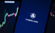 Crypto.com logo on a smartphone