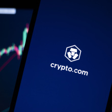 Crypto.com logo on a smartphone