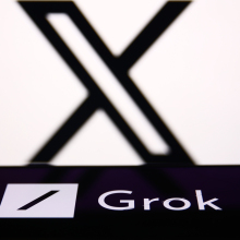 Grok and X logos