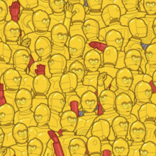 Finding the hidden Oscar in this puzzle filled with C-3POs is rather difficult