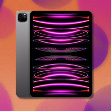 iPad Pro on orange and pink abstract background