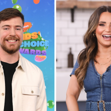 Photos of MrBeast and Rosanna Pansino side-by-side