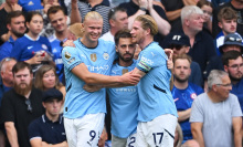 Erling Haaland of Manchester City celebrates