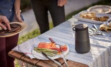 bose soundlink on a party table.