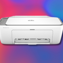 hp printer against a colorful background