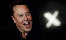 Elon Musk and X logo