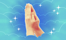 Praying hands signifying gratitude