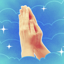 Praying hands signifying gratitude