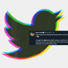 illustation of twitter bird with tweet about ligma