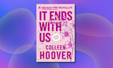 It Ends with Us book on purple and blue abstract background