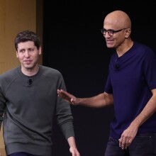 Sam Altman and Satya Nadella