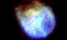 The supernova remnant N132D, an exploded star some 160,000 light-years away.