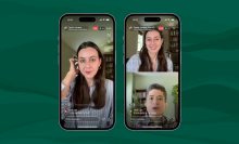 Three phones mocked up to show Substack's new livestreaming feature.