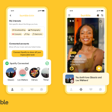 screenshots of bumble app spotify integration