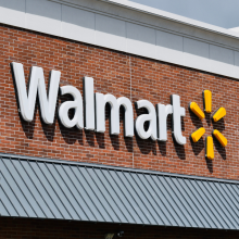 Exterior of a Walmart store, showing the name