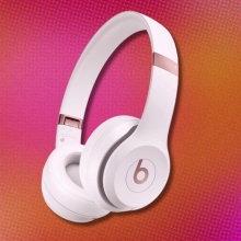 Beats Solo 4 on multicolor background