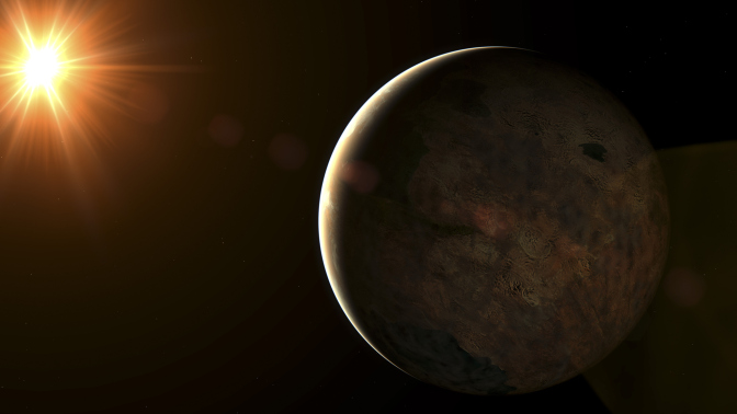 A super-Earth orbiting a red dwarf star