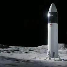 Starship landing on the moon