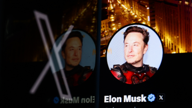 Elon Musk and X logo