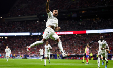 Eder Militao of Real Madrid celebrates