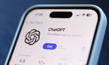 ChatGPT on App Store on an iPhone.