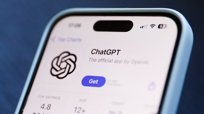 ChatGPT on App Store on an iPhone.