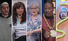 Five images of celebrities on SNL.