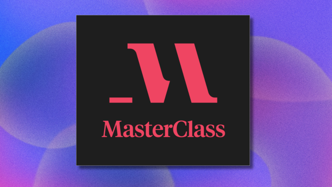 MasterClass logo on purple abstract background