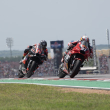 Pedro Acosta of Spain leads Maverick Vinales