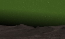 Skies glowing green over Mars