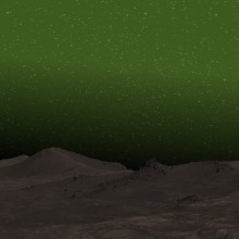 Skies glowing green over Mars