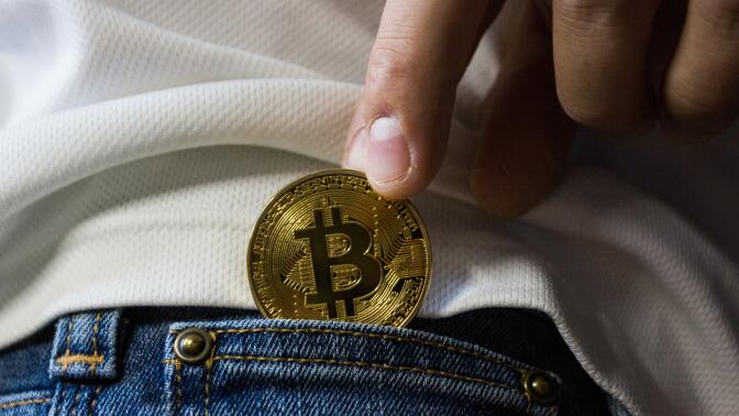 A bitcoin in someone's pocket.