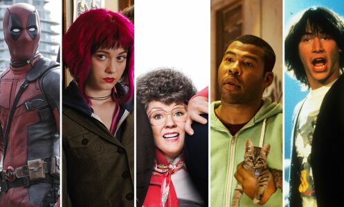 Composite of images from comedies now streaming on Max. 