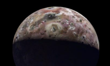 A view of Io captured by the Juno spacecraft on its 60th orbit around Jupiter.