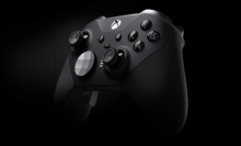 the xbox elite series 2 controller on a black background