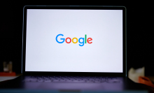 Google logo on laptop