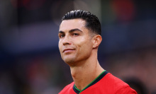 Cristiano Ronaldo of Portugal looks on