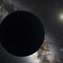 An artist's conception of a super-Earth planet in the Milky Way galaxy.