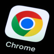 The Google Chrome application app can be seen on the display of a smartphone