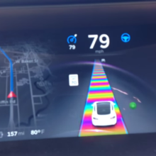 Tesla Easter egg lets you drive on Mario Kart's Rainbow Road