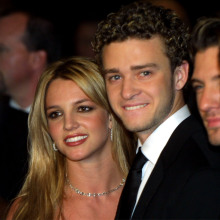 Britney Spears and Justin Timberlake on the red carpet in 2002.