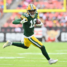 Malik Heath of the Green Bay Packers runs a play