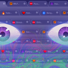 eyes superimposed on hundreds of porn tabs