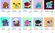 Screenshot of the OpenSea Frosties collection.