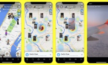 Multiple screenshots showing the Explore layer superimposed on the Snap Map.