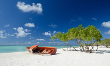 a sunny beach in aruba