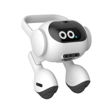 LG AI Agent robot, which is a small white robot with two legs and a face with big round eyes