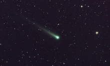 Comet hurtling through space