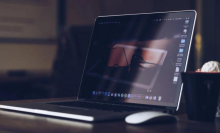 laptop and mouse on desk